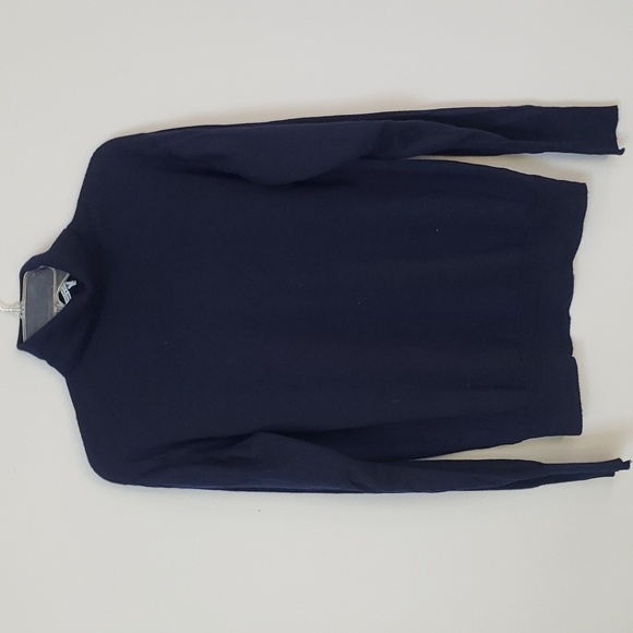 Turtleneck Womens L 100% Wool Navy Sweater Made in England for Christopher Ltd - Picture 1 of 6